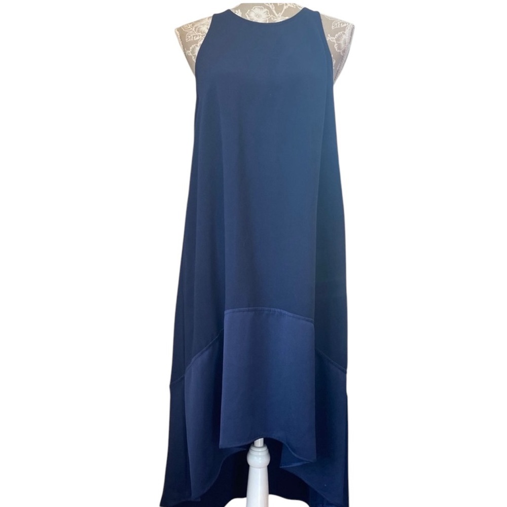 Trina Turk Navy Blue High Low Sleeveless Midi Dress 15R303 Mens Size M